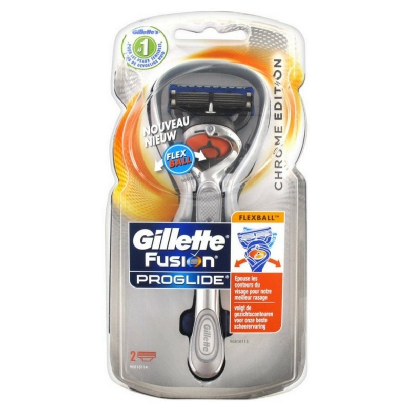 Gillette Fusion Proglide Flexball Chrome Edition Shaver 2 Blades U