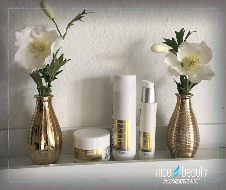 Pashmina-Seide im Haar