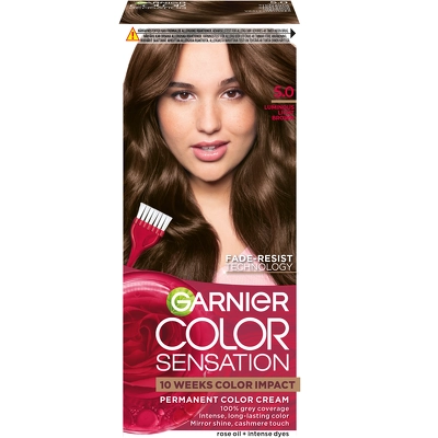 Garnier Color Sensation Permanent Color Cream - 5.0 Luminous Light Brown