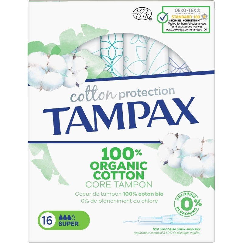 Tampax Organic Cotton Tampons 16 Pieces - Super thumbnail