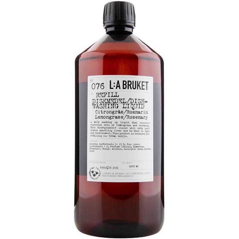 L:A Bruket 076 Dishwashing Liquid Refill 1000 ml - Lemongrass/Rosemary thumbnail