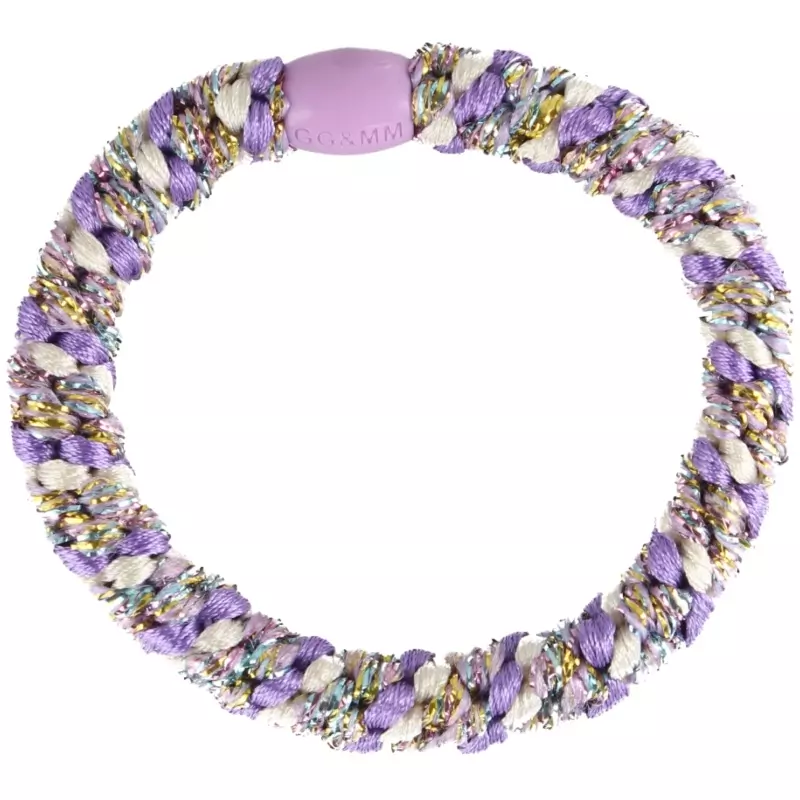 By Stær BRAIDED Hairtie - Multi Purple/White/Rainbow Glitter thumbnail