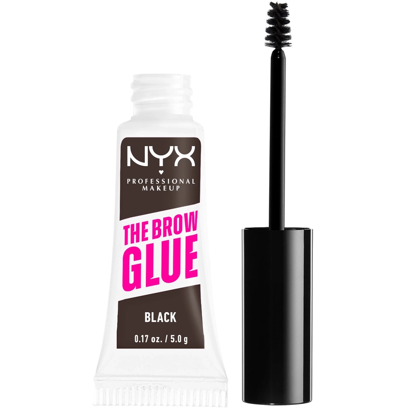 Se NYX Prof. Makeup The Brow Glue Instant Styler 5 gr. - 05 Black hos NiceHair.dk