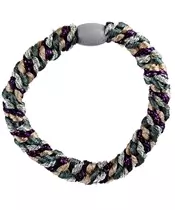 By Stær BRAIDED Hairtie - Multi Purple/ Grey Glitter