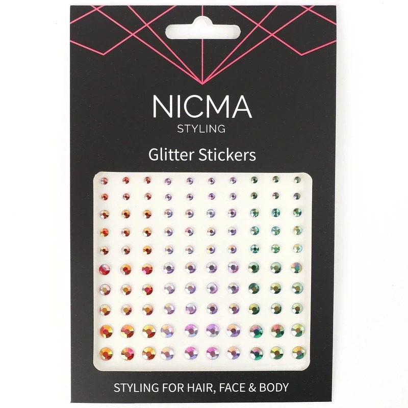 Se NICMA Styling Glitter Stickers - Pastels hos NiceHair.dk