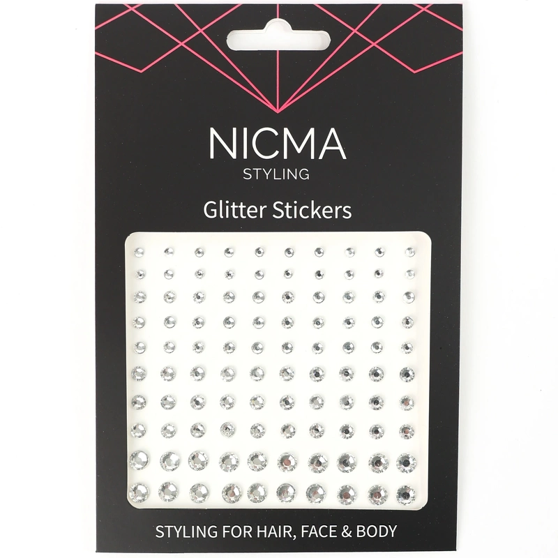 Se NICMA Styling Glitter Stickers - Clear hos NiceHair.dk