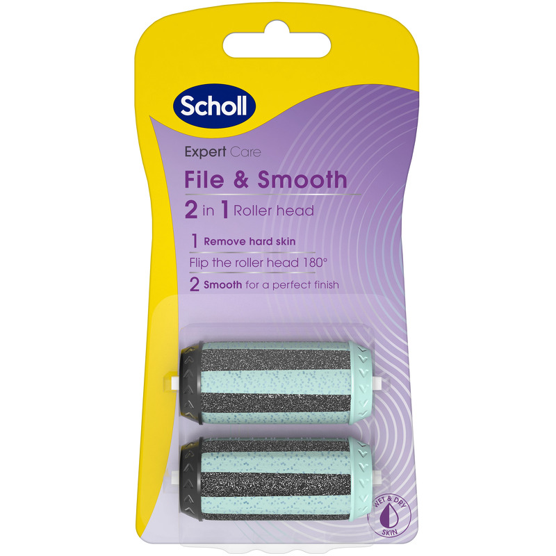 Scholl Expert Care File & Smooth 2-in-1 Roller Head Refill 2 pieces