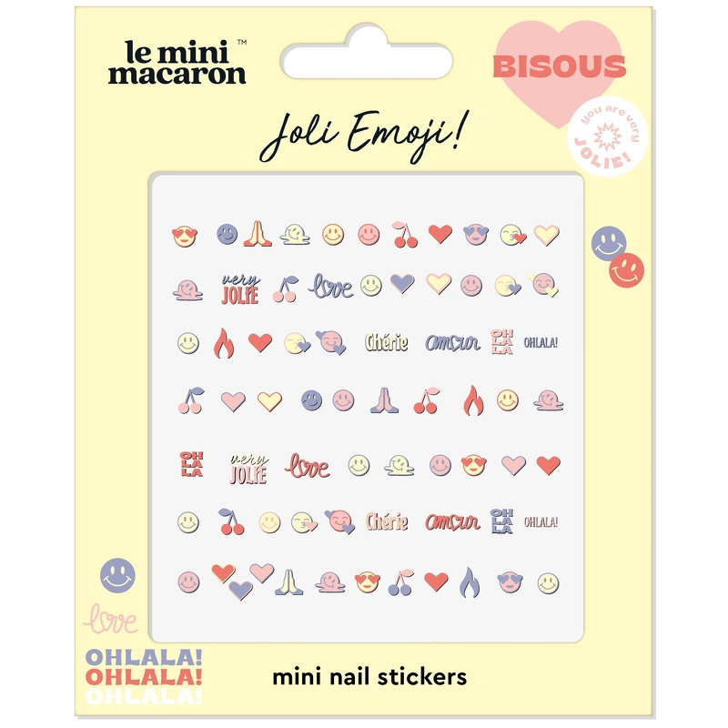 Le Mini Macaron Mini Nail Art Stickers - Joli Emoji thumbnail
