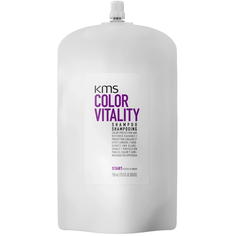 Se KMS ColorVitality Shampoo Pouch 750 ml hos NiceHair.dk