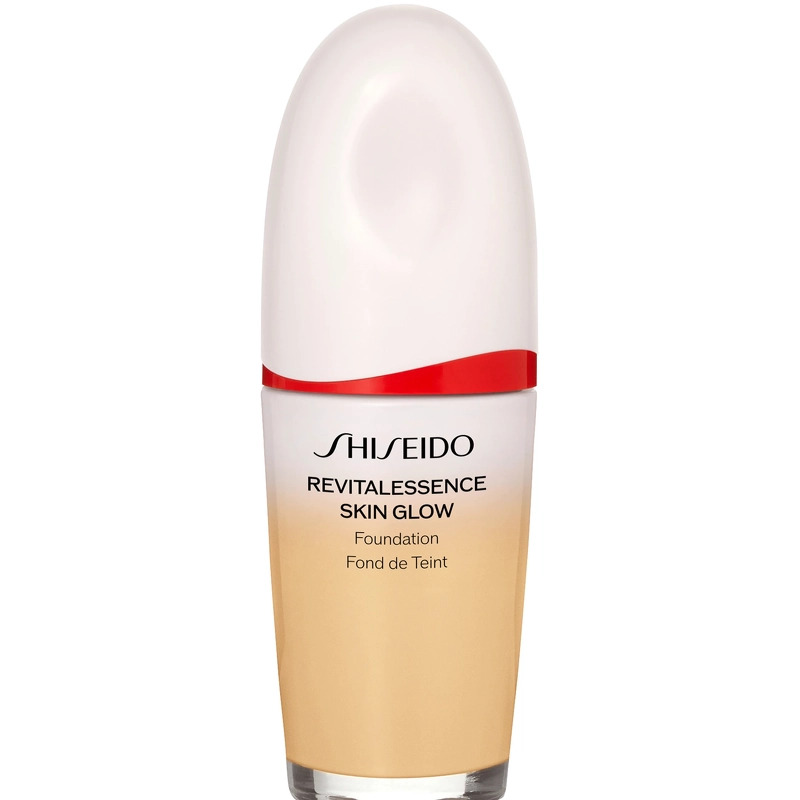 Se Shiseido Revitalessence Glow Foundation 30 ml - 250 Sand hos NiceHair.dk
