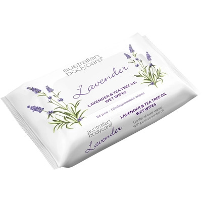 Australian Bodycare Wet Wipes - Tea Tree Oil & Lavendar - 24 Pieces