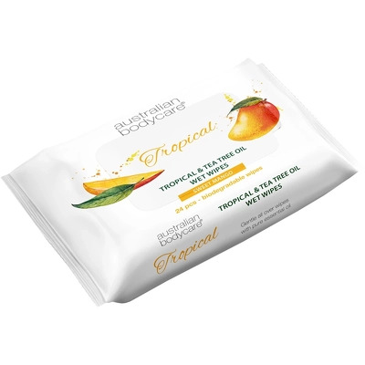 Australian Bodycare Wet Wipes - Tea Tree Oil & Mango - 24 Pieces