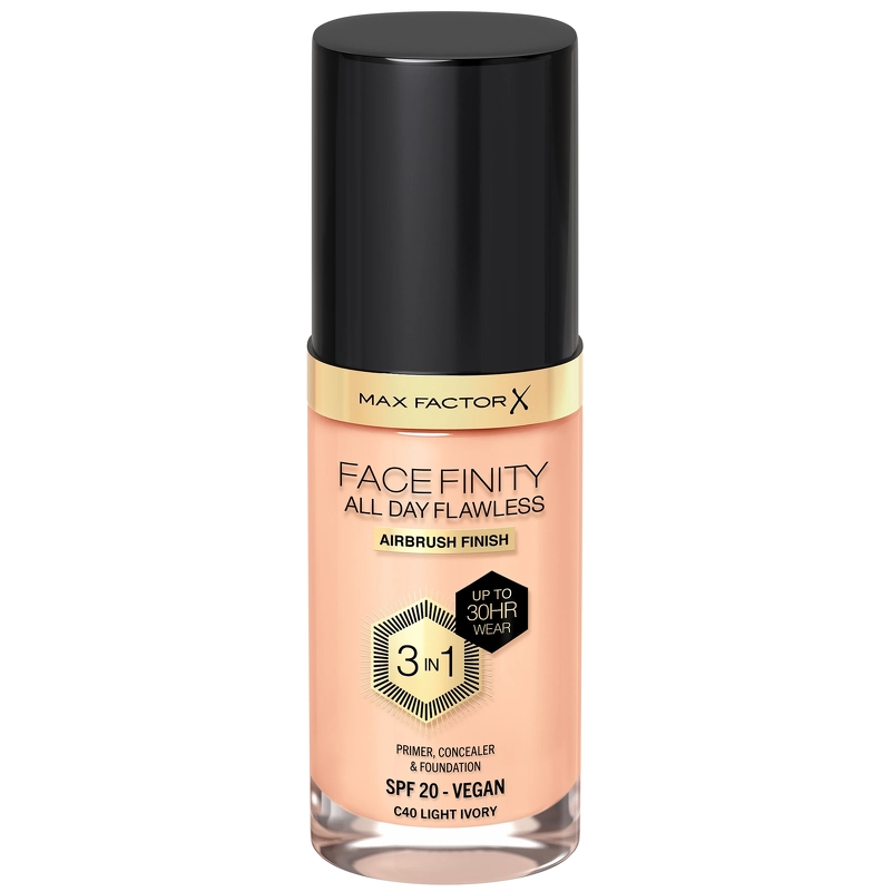 Se Max Factor Facefinity Flawless 3-In-1 Foundation Restage 30 ML - Light Ivory 040 hos NiceHair.dk