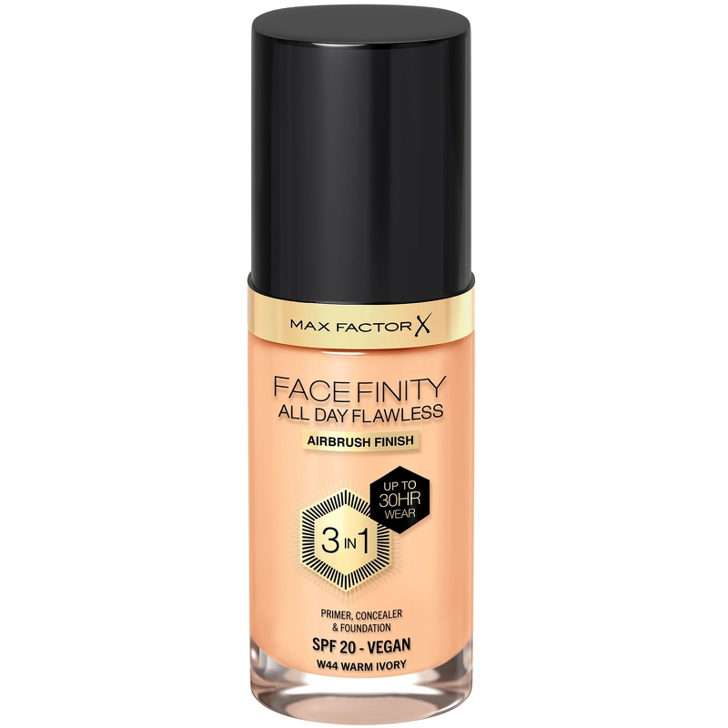 Se Max Factor Facefinity Flawless 3-In-1 Foundation Restage 30 ML - Warm Ivory W44 hos NiceHair.dk