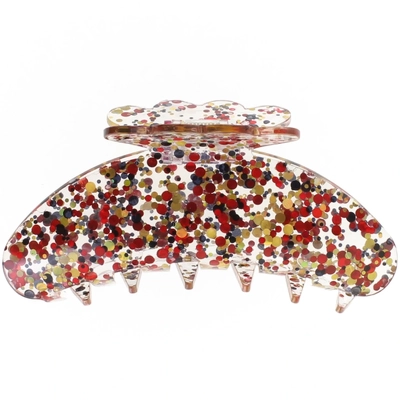 By Stær AGNES Hair Clip Large - Confetti Red/Gold