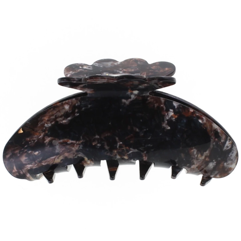 By Stær AGNES Hair Clip Large- Black Marble