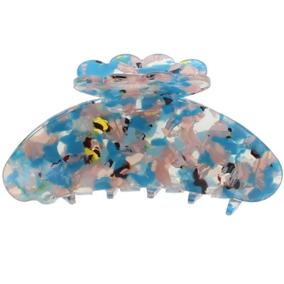 By Stær ASTA Hair Clip Medium - Turkis Terrazzo