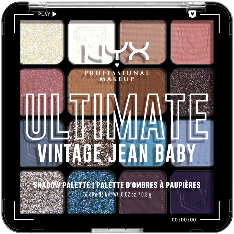 NYX Professional Makeup Ultimate Shadow Palette 16 x 0,8 g - 01W Vintage Jean Baby