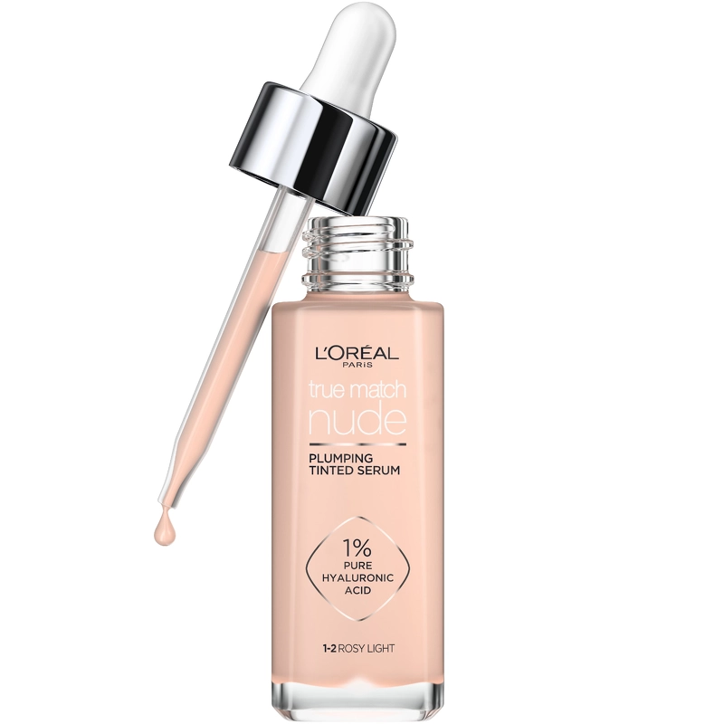 Tilbud L'Oreal Paris Cosmetics True Match Nude Plumping Tinted Serum 30 ml No. 1 2 Rosy Light køb billig