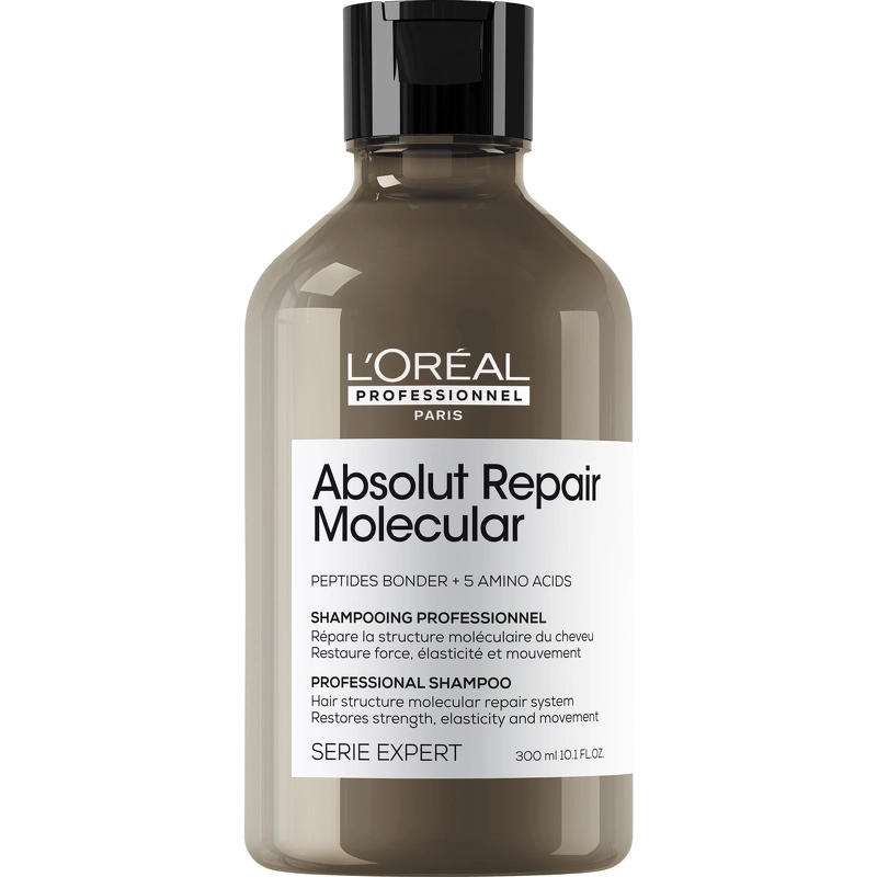 Se L'Oreal Professionnel Absolut Repair Molecular Molecular Shampoo 300 ml hos NiceHair.dk