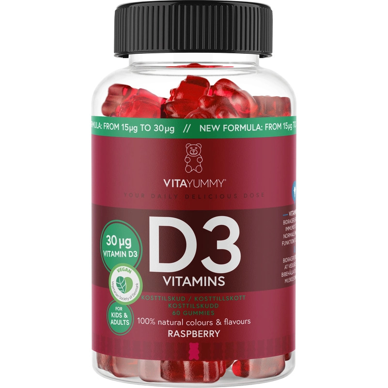 Vitayummy D3 Vitamins Raspberry (U)   60 stk.