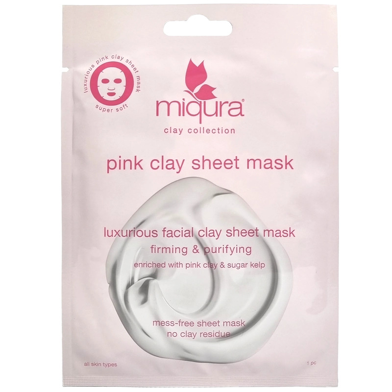 Se Miqura Pink Clay Sheet Mask 1 Piece hos NiceHair.dk