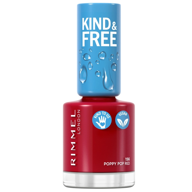 RIMMEL Kind & Free Clean Nail 8 ml - 156 Poppy Pop red thumbnail