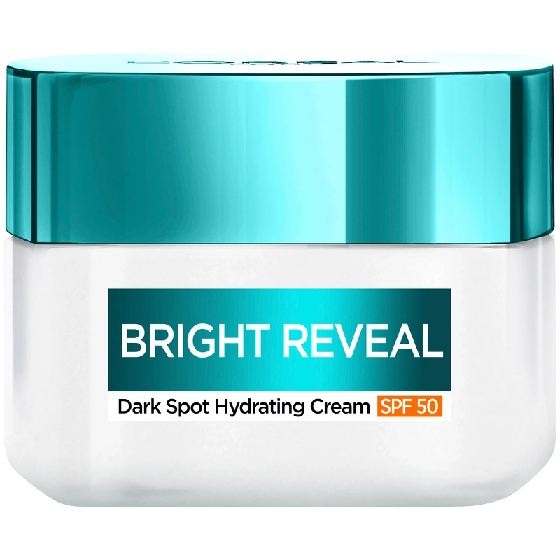 Se L'Oreal Paris Bright Reveal Dark Spot Hydrating Day Cream SPF 50 - 50 ml hos NiceHair.dk