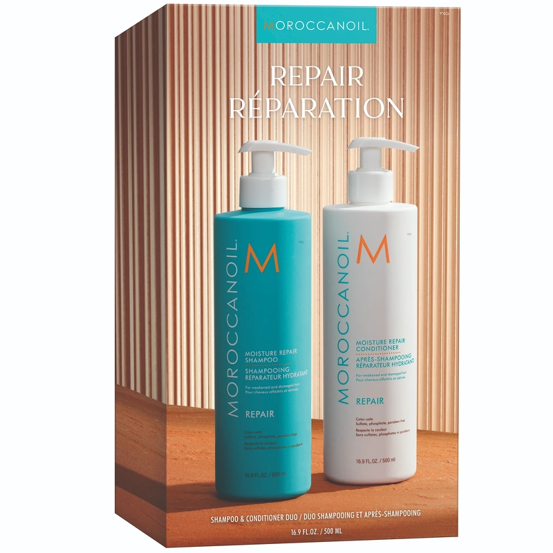 Billede af Moroccanoil Duo Box Moisture Repair Shampoo + Conditioner 500 ml (Limited Edition)