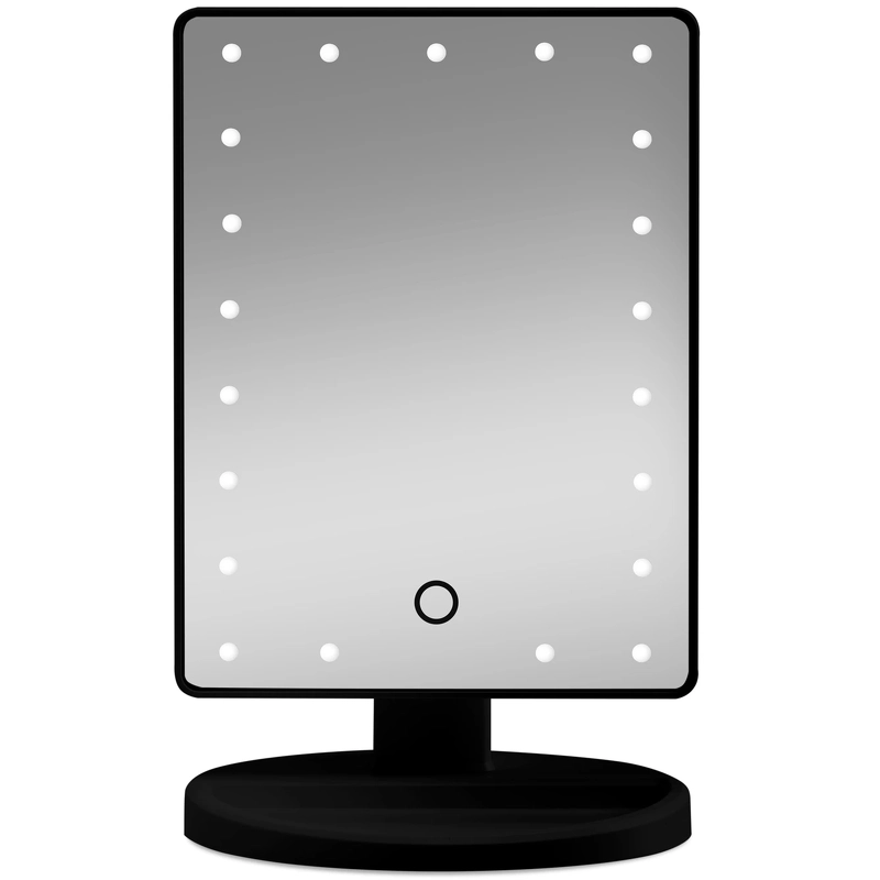 Gillian Jones Makeup Mirror w. Heart LED Light & Touch Function Black