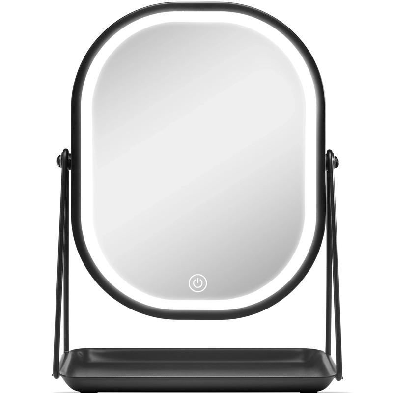 Se Gillian Jones Makeup Table Mirror LED-Light & Tray - Black 10212-00 hos NiceHair.dk