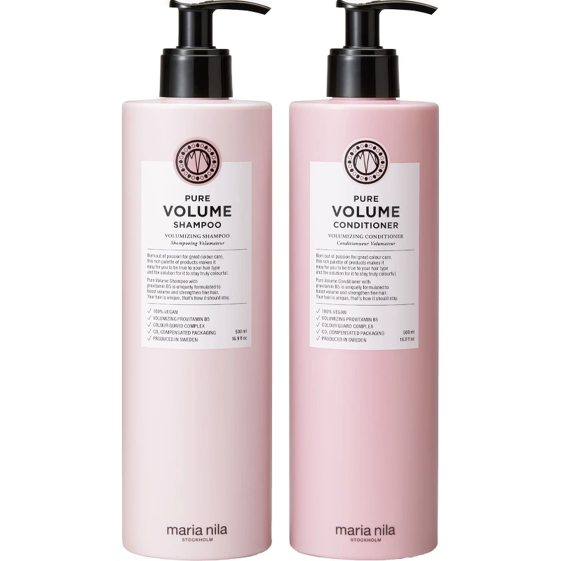 Se Maria Nila Pure Volume Duo Shampoo & Conditioner 500 ml (Limited Edition) hos NiceHair.dk