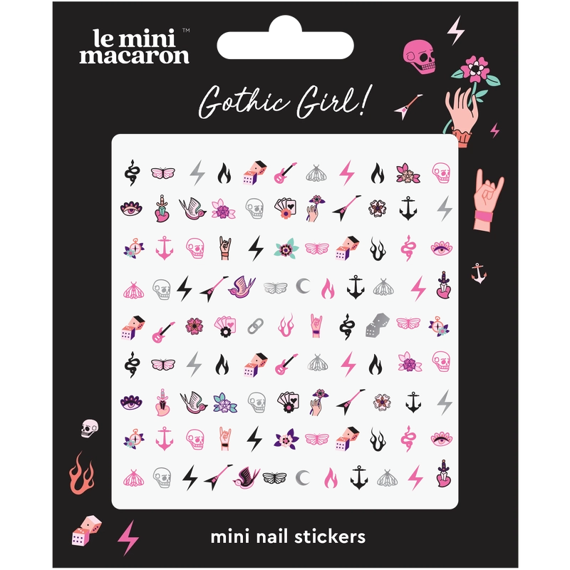 Se Le Mini Macaron Mini Nail Art Stickers - Gothic Girl hos NiceHair.dk