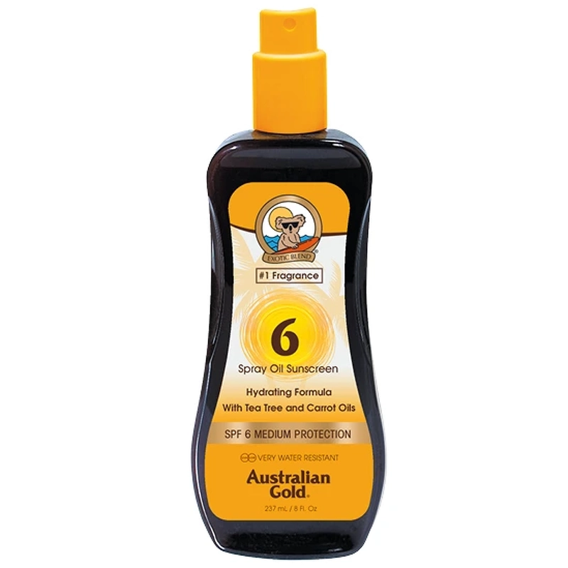 Se Australian Gold Carrot Oil spray SPF 06 - 237 ml hos NiceHair.dk