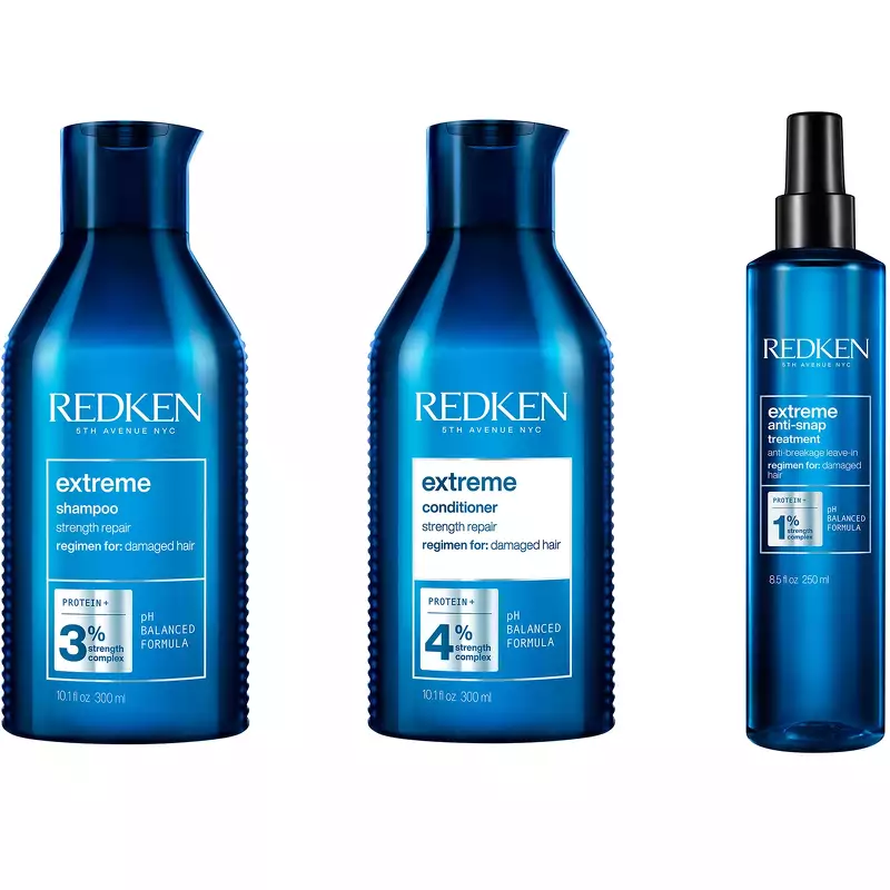Se Redken Extreme Shampoo, Conditioner & Anti-Snap Treatment hos NiceHair.dk