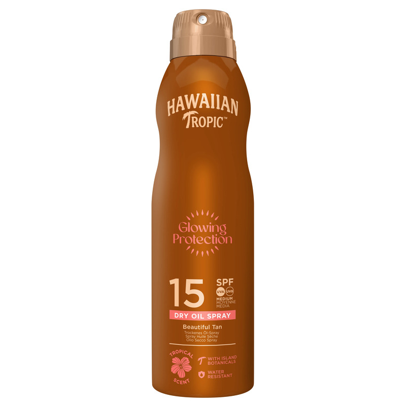 Hawaiian Tropic Glowing Protection Dry Oil Spray SPF15 - 180 ml
