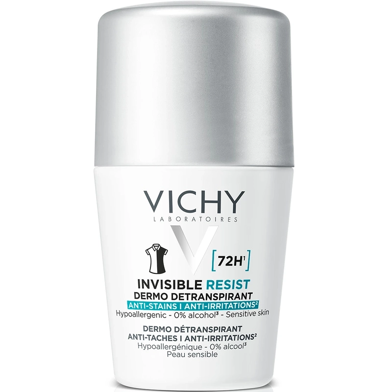 Se Vichy Invisible Resist 72H Dermo Detranspirant Roll-On Deodorant 50 ml hos NiceHair.dk