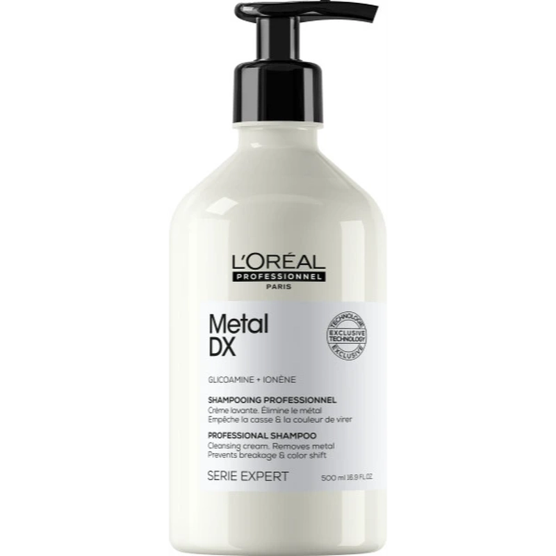 Se L'Oreal Professionnel Metal DX Shampoo 500 ml hos NiceHair.dk