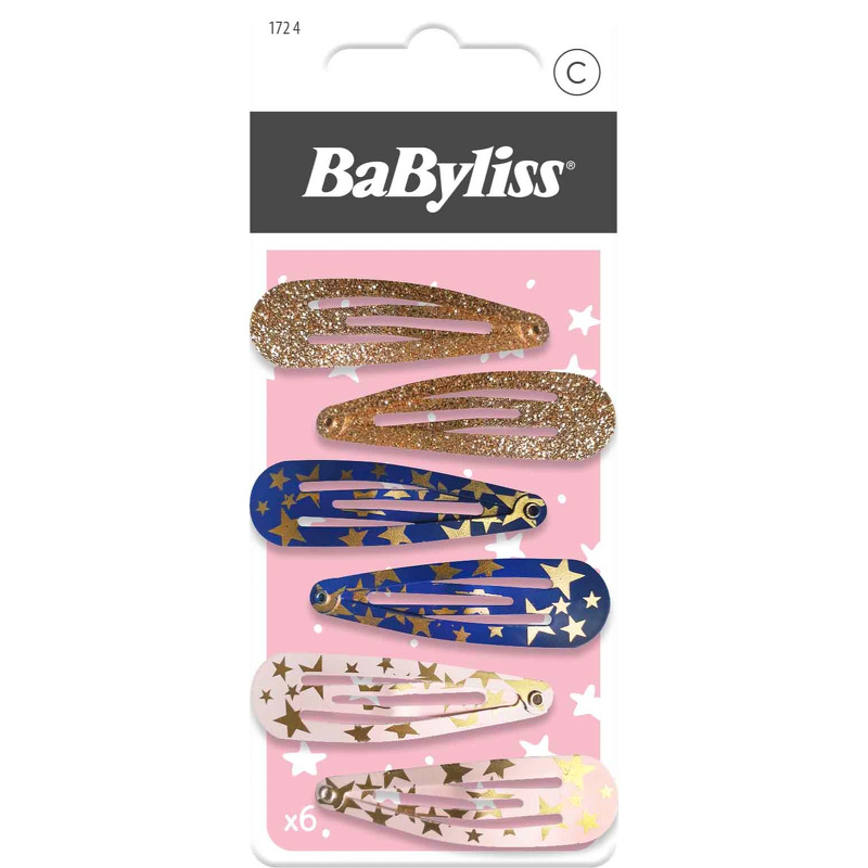 BaByliss Accessories BaByliss KIDS Glitter & Stars Hair Clips (1724) 6 pieces