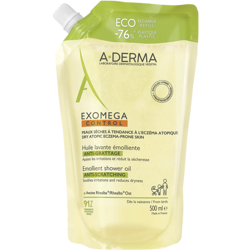 A-DERMA Exomega Control Shower Oil Eco Refill 500 ml