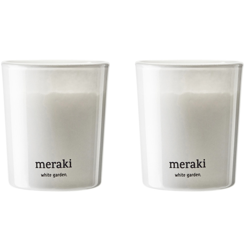 Meraki Meraki duftlys 12 timer 2-pak White garden