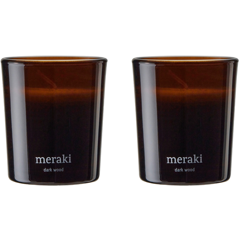 Meraki Meraki duftlys 12 timer 2-pak Dark wood