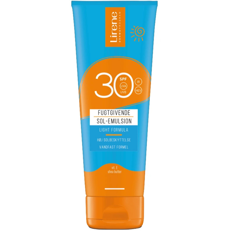 Lirene solbeskyttende fugtgivende kropslotion SPF 30, 120ml.