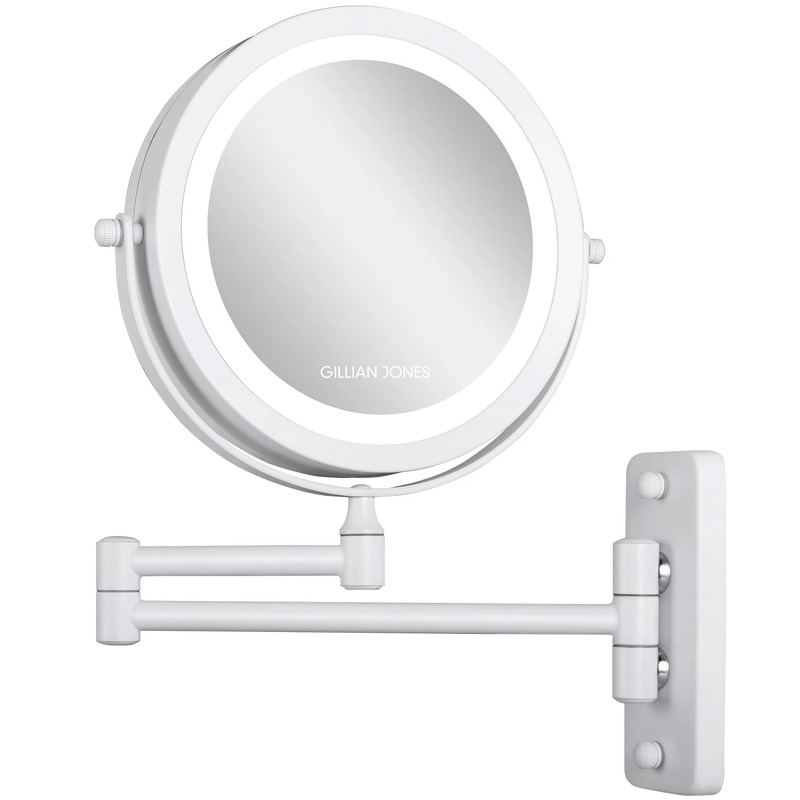 Gillian Jones Wall Mirror W/Arm & Lights - White 10246-90 - White