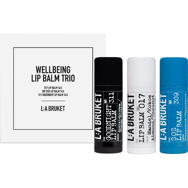 L:a Bruket 325 Wellbeing Lip Balm Trio 42 g