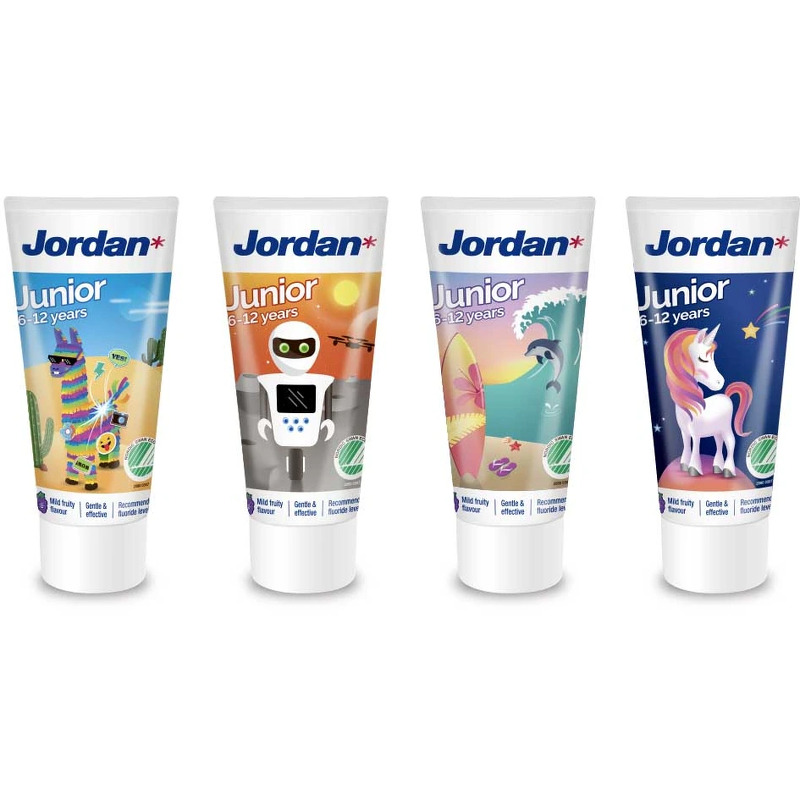 Junior tandpasta 6-12 år - 50 ml - Jordan