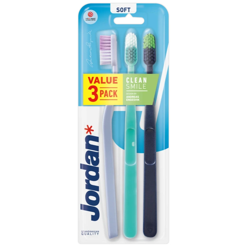 Jordan Clean Smile Toothbrush 3 Pack Soft