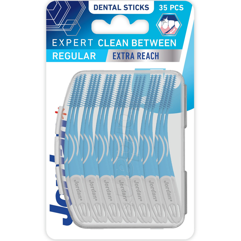 Jordan Dental Sticks Expert Clean Between Regular Blue   35 stk.