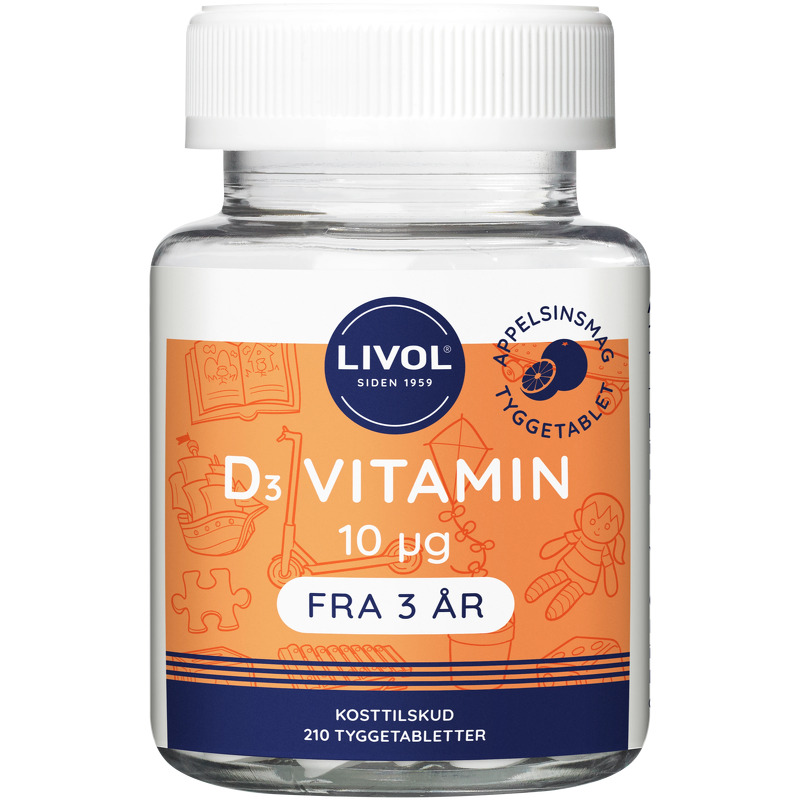 Livol D3 Vitamin Tyggetabelet 210 stk.