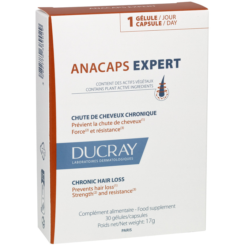 Ducray Anacaps Expert Reaccional plaukų slinkimo papildas 30 vienetų